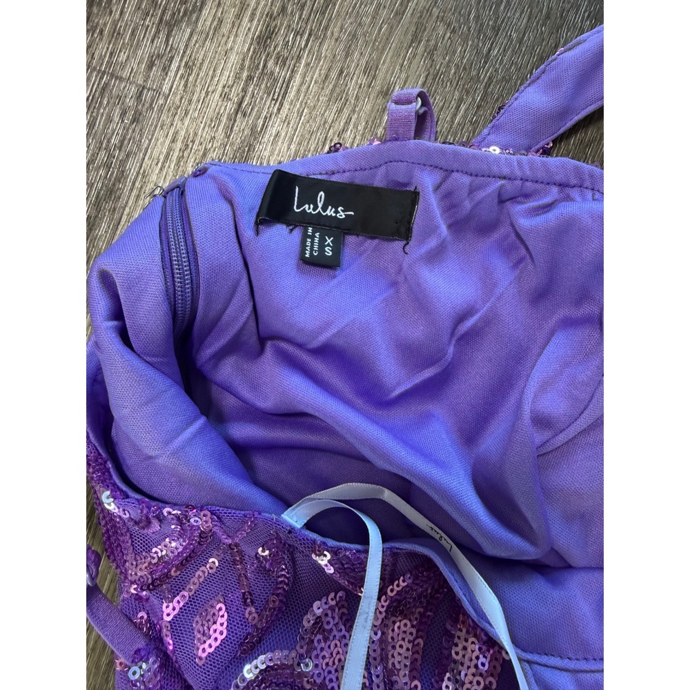 Lulus Dare to Dazzle Sequin Bodycon Mini Dress Pattern XS Cocktail Homecoming - Picture 9 of 10